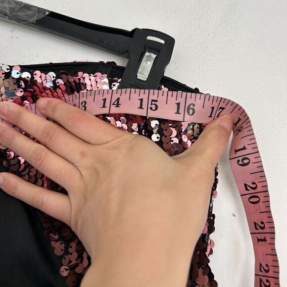 EMOTION Design Sequin One Shoulder Sparkle Gem Mini Cocktail Dress Size Medium - Picture 12 of 16